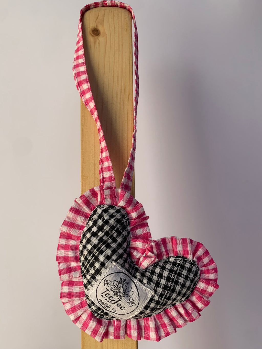 gingham heart charm