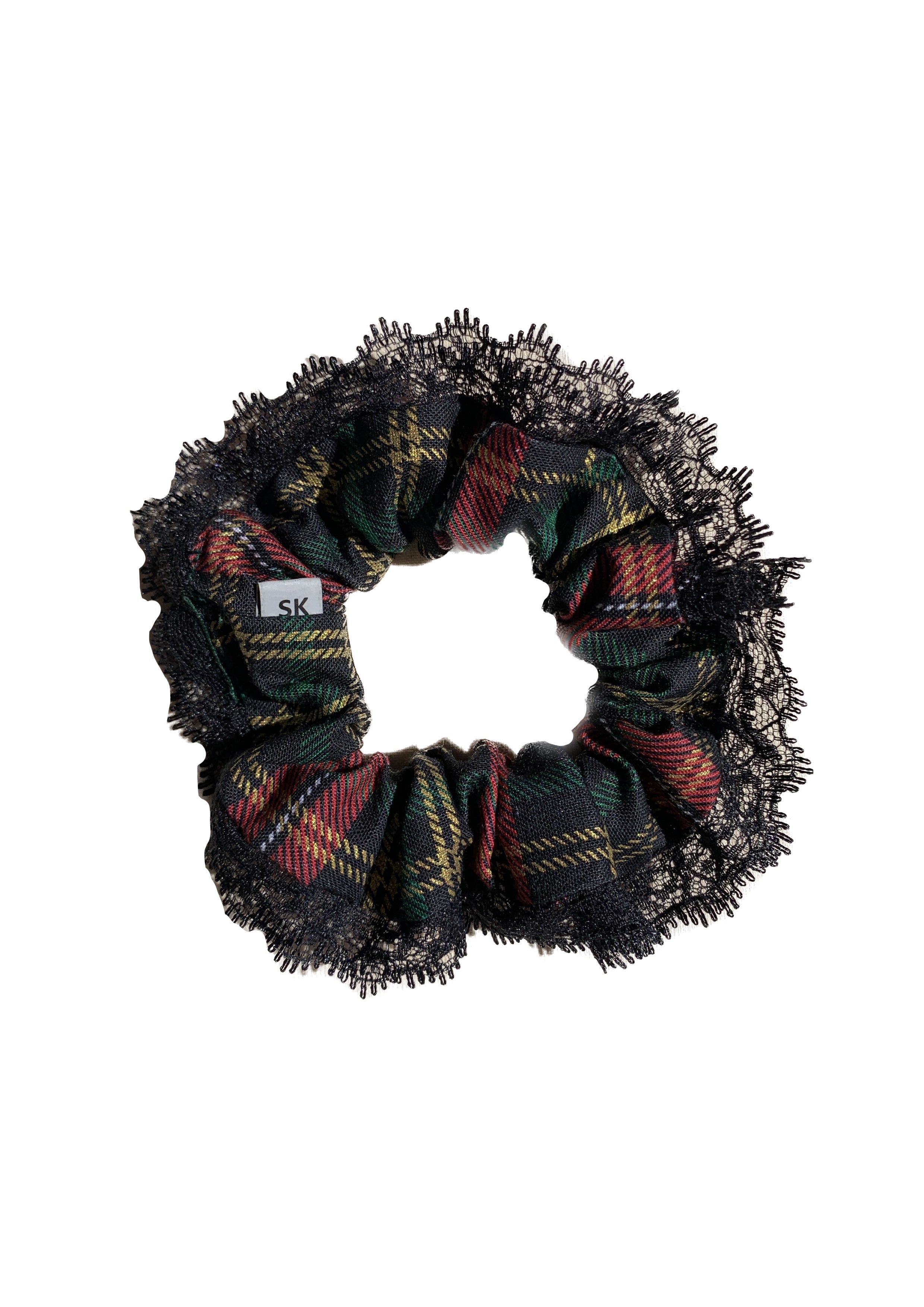Tartan Lace Scrunchie