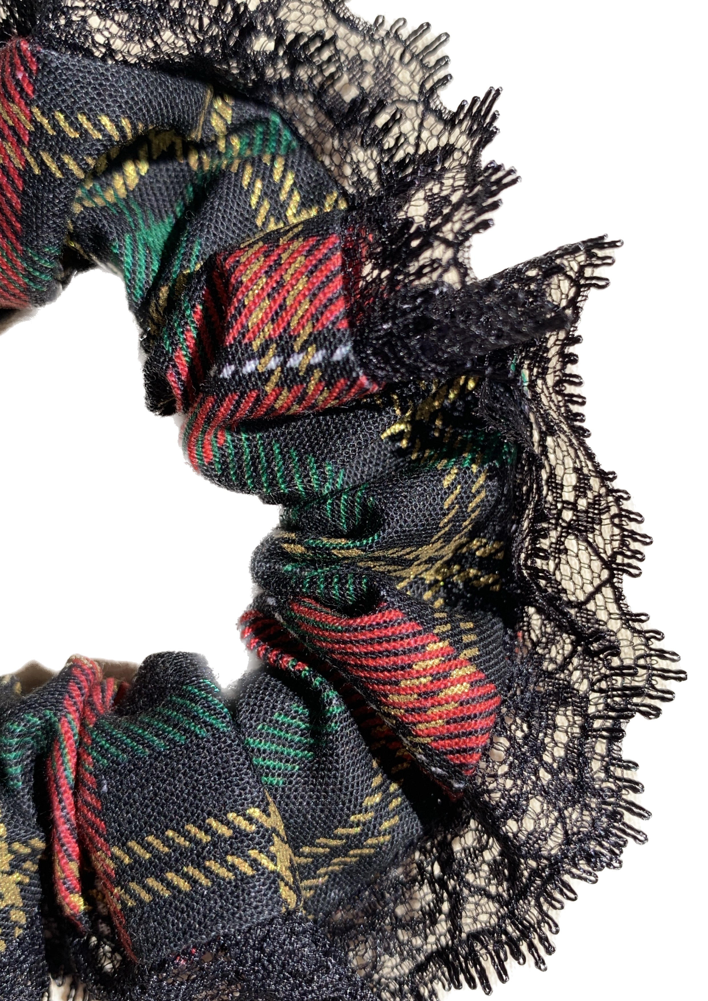 Tartan Lace Scrunchie