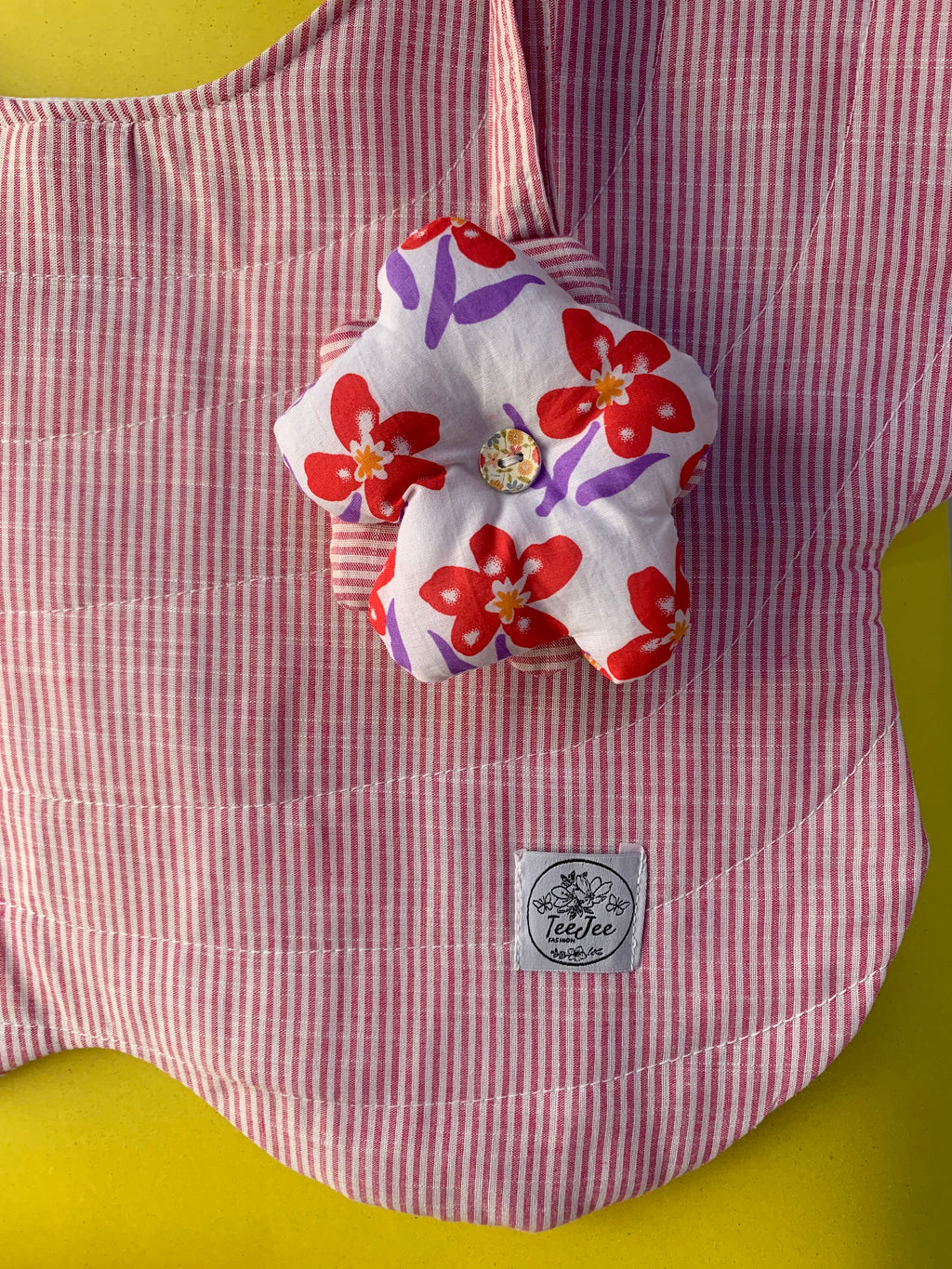 The Flower Shaped Pink Striped Tote