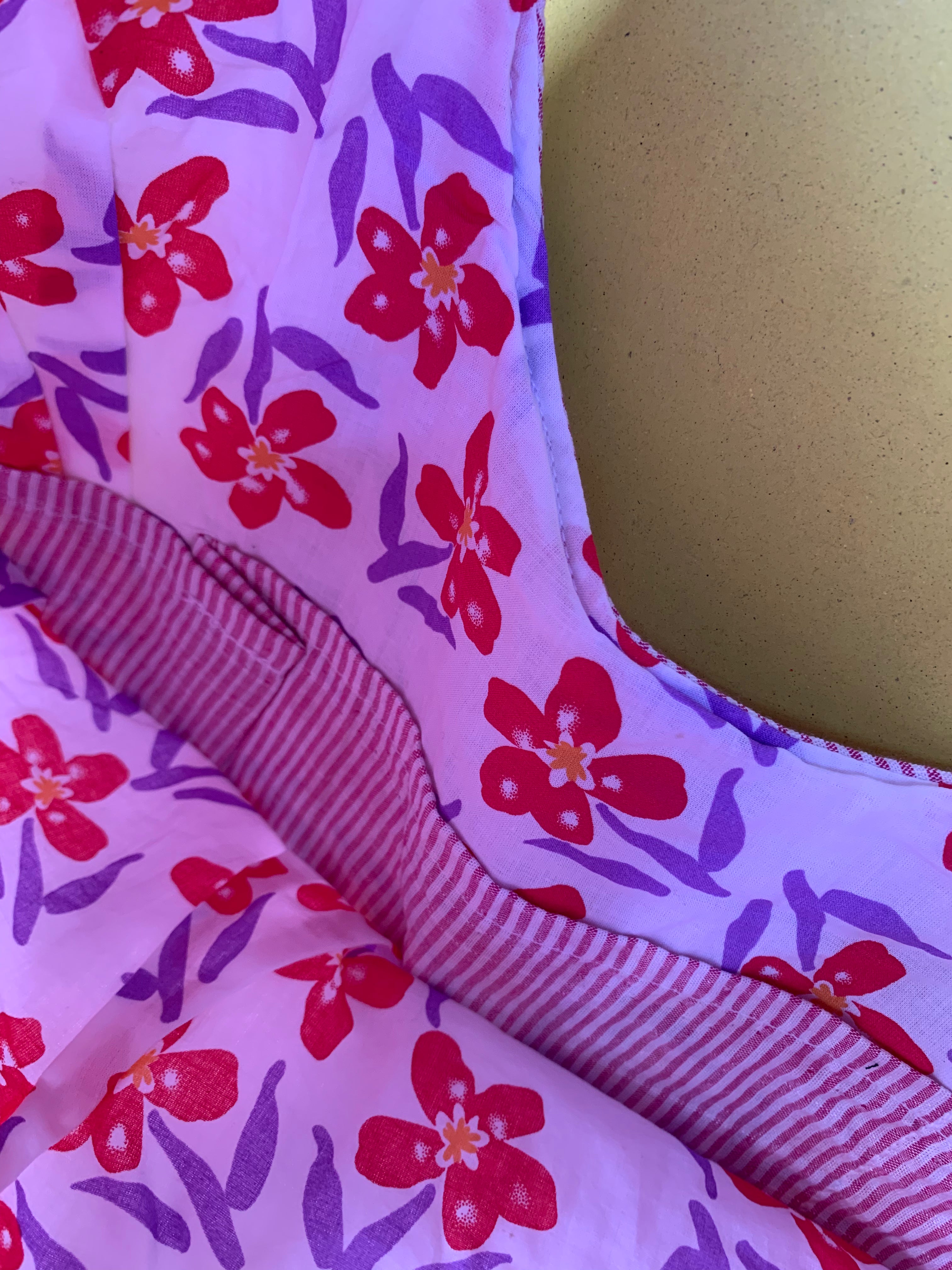 The Flower Shaped Pink Striped Tote
