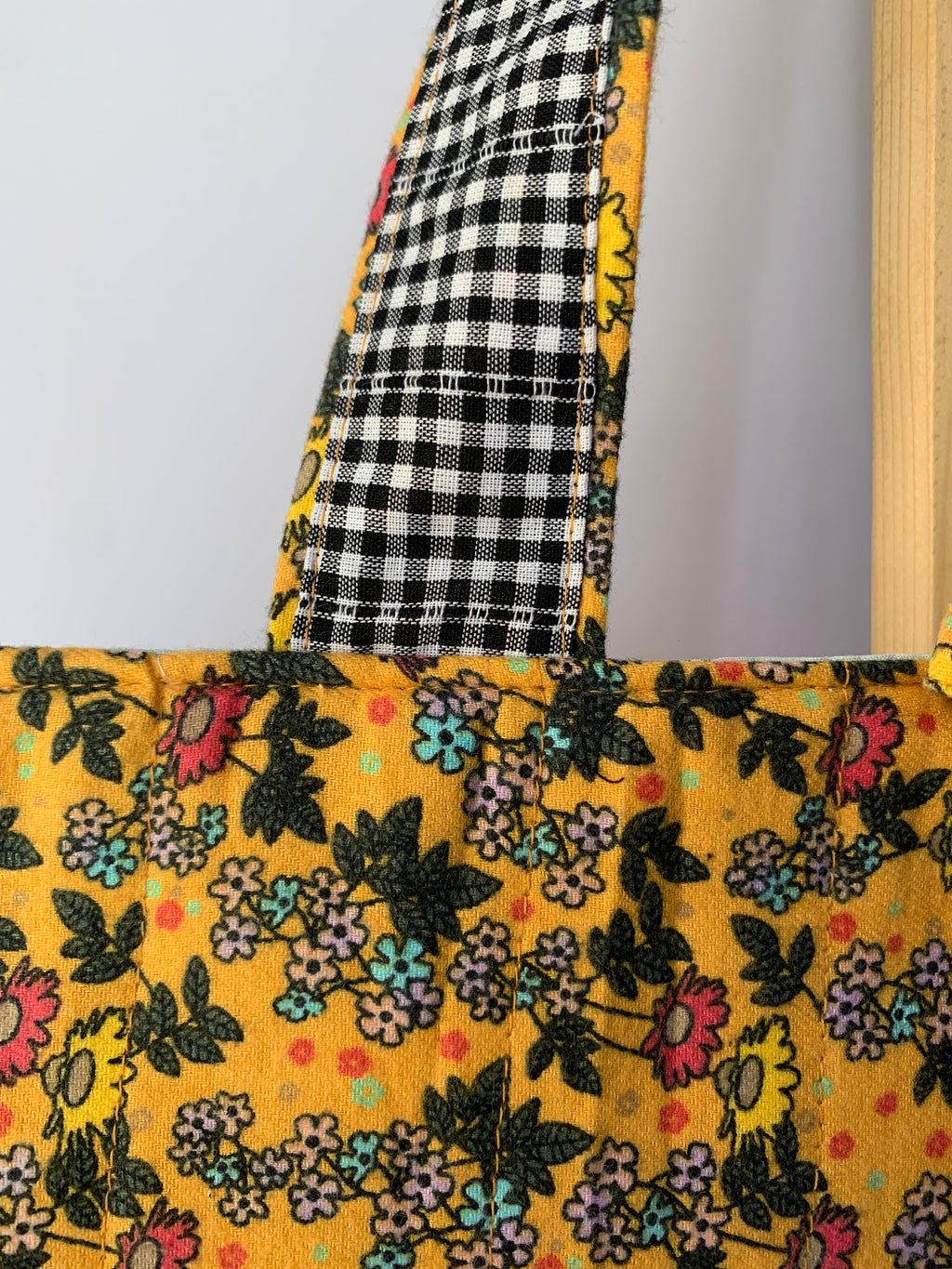 Ruffled Floral Tote Bag