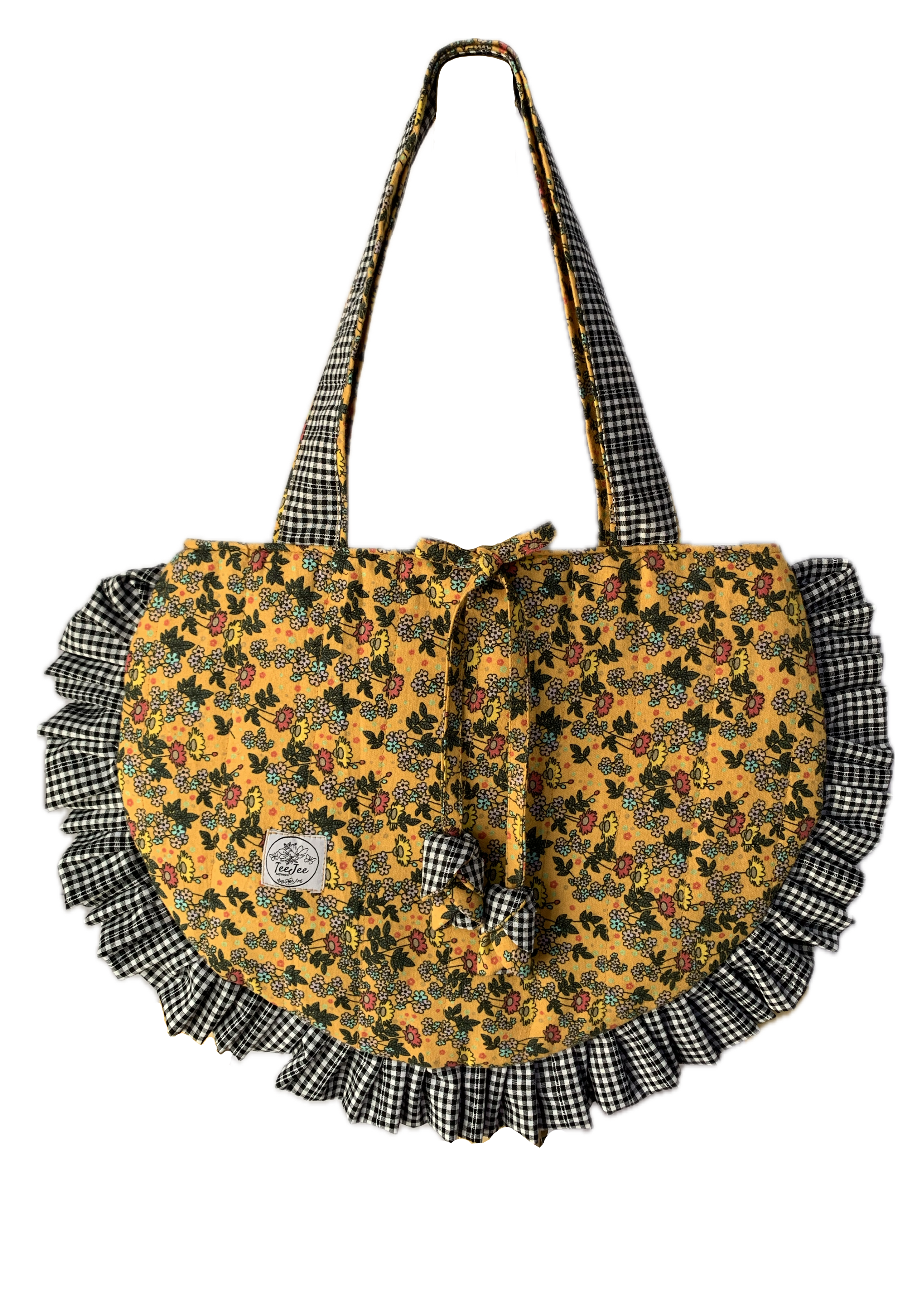 Ruffled Floral Tote Bag